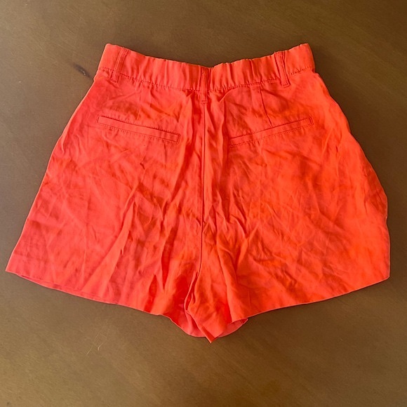 ☎️ Zara Bright Orange High Waisted Shorts festival Bermuda bohemian preppy - Picture 2 of 5
